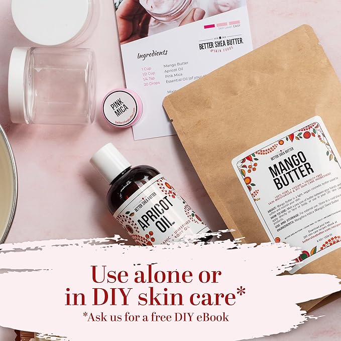 Better Shea Butter Raw Mango Butter Bulk 10 lb - 100% Pure Mango Seed Butter, Hexane-Free, Fresh, Free of Impurities - Use to Make Soap, Mango Body Butter, Mango Body Lotion, Lotion Bar, Lip Balm