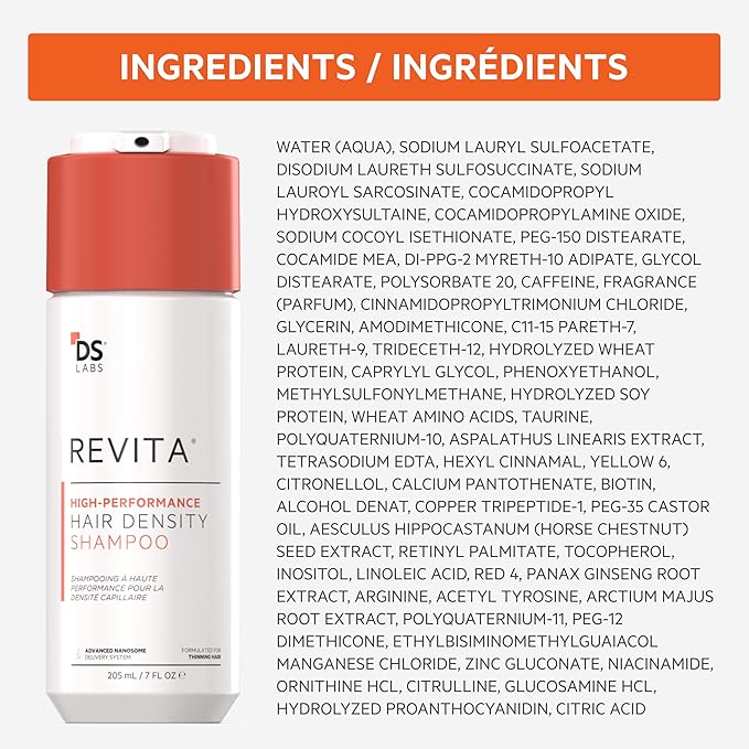 DS Labs Revita Shampoo, 500 mL – Scalp Refreshing Cleanse for Fuller Looking, Volumizing, Lightweight Hydration, Sulfate & Silicone Free, Color Safe, For Men & Women