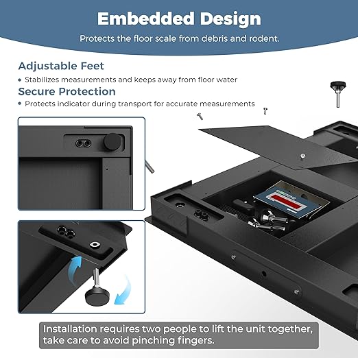 36"x36" Industrial Floor Scale, Heavy-Duty Warehouse Scale with Digital Indicator, Accurate Pallet Scale for Postal Luggage Shipping Mailing Weighing, 5000 lb x 1 lb, Black