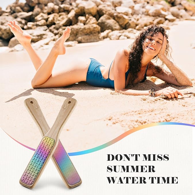 BALUCA Hard Skin Remover Foot File - Foot Callus Remover, Durable Foot Scrubber, Dead Skin Remover, Hygienic Pedicure Tool, Long Lasting Foot Buffer, Soft Smooth Feet (Bamboo)