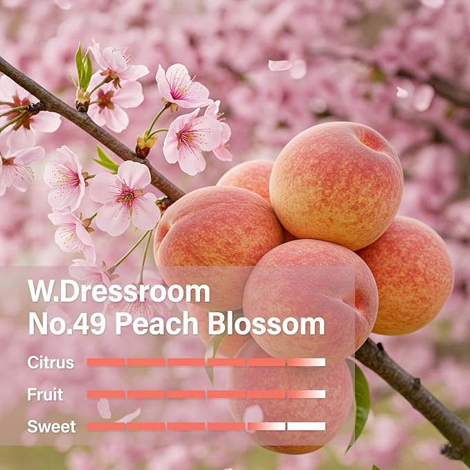 W.Dressroom Moisturizing Hand Cream for Dry Hands, Non-Greasy, Quick-Absorbing Korean Hand Lotion, Travel Size 1.69 fl oz (50 ml), No.49 Peach Blossom Scent