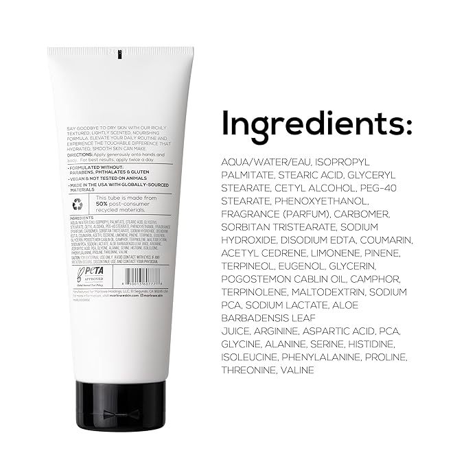 MARLOWE. No. 002 Men’s Body Lotion, Hydrating Aloe Vera Moisturizer for Dry Skin, Lightweight & Non-Oily Formula with Sage & Fir Scent, Holiday Gift, Stocking Stuffer for Men, 8 fl oz