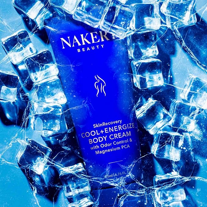 Nakery SkinRecovery Cool + Energize Cooling Body Cream, Magnesium Body Lotion for Hot Flashes, Firming Moisturizer with Menthol and Caffeine, Calming Skincare for Women 50+, Made in USA