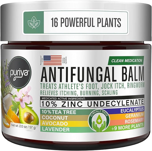 Puriya Clinically Proven Antifungal Cream for Skin Fungus, Extra-Strength Athletes Foot Cream Treatment, Jock Itch, Ringworm Treatment for Humans, Anti Fungal Itchy Skin Relief with Tea Tree Oil