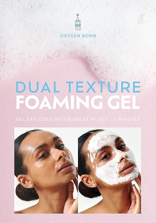 NOTHING FITS BUT Oxygen Bomb, Dual Texture Pore Purifying Foaming Gel Facial Mask & Cleanser, 3.4 Fl Oz (100 ml)
