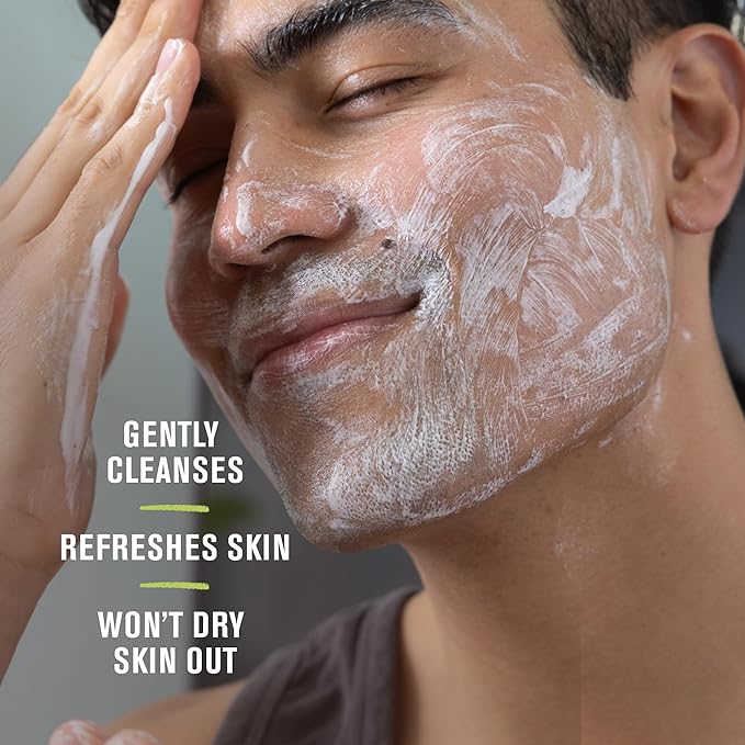 Every Man Jack Hydrating Face Wash for Men with Hyaluronic Acid & Niacinamide – Gently Removes Dirt and Oil, Revives Dry, Dull Skin – 5 fl oz (2 Pack)