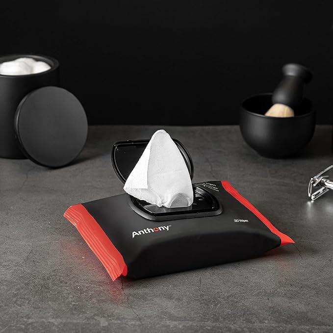 Anthony Day Cream SPF 30 Men’s Face Moisturizer with Sunscreen 3 Fl Oz Glycolic Exfoliating & Resurfacing Wipes 30 Sheets per Bag