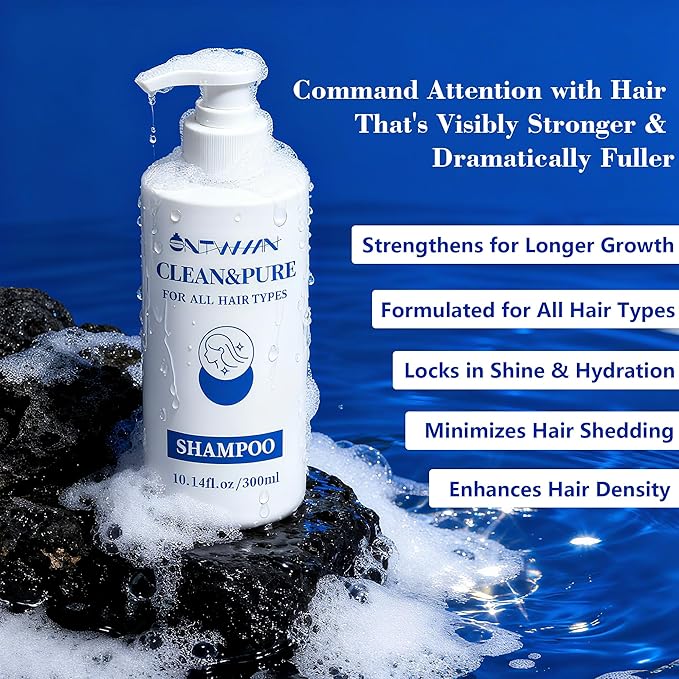 Clean & Pure Shampoo,Nourishing Hair Shampoo,For Nourished Hair Paraben-Free,Prevents Hair Breakage, Infused With Biotin,10.14 oz (Pack of 1)