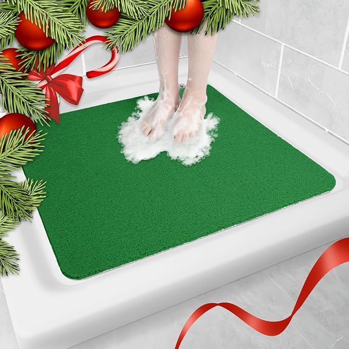 Non-Slip Bathtub Mat, Anti Slip Shower Mat, Fast Drying Bathtub Mats, Foot Scrubber Mat, Anti Slip Mat for Tub, Floor, Bathroom, Kitchen, Home, Hotel (Dark Green 24"×24")