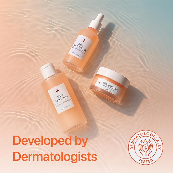 Bifida Barrier Toner, Ampoule, and Cream, Korean Skincare Set