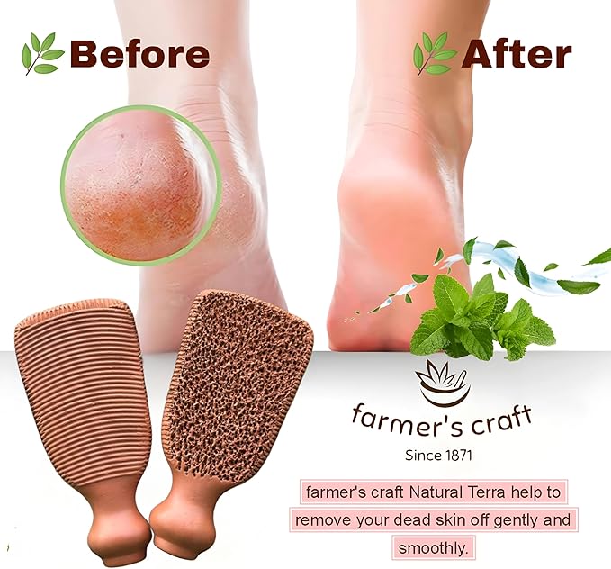 Natural Pumice Stone Made up of Terra Cotta Ancient Indus Valley Foot Scrubber Callus Remover Skin Care Kit for Hand and Dead Skin, Pedicure Tools Foot Exfoliator, Cracked Heels, Body Loofah