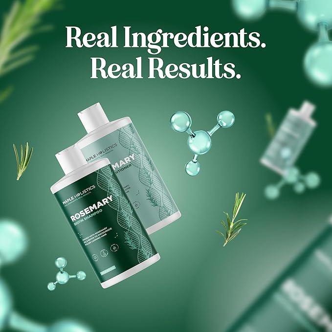 Biotin Rosemary Shampoo and Conditioner Set - Vegan Biotin Shampoo and Conditioner Set Volumizing Complex with Rosemary Essential Oil for Fine Weak & Dull Hair - Sulfate & Paraben Free (16 Fl Oz)