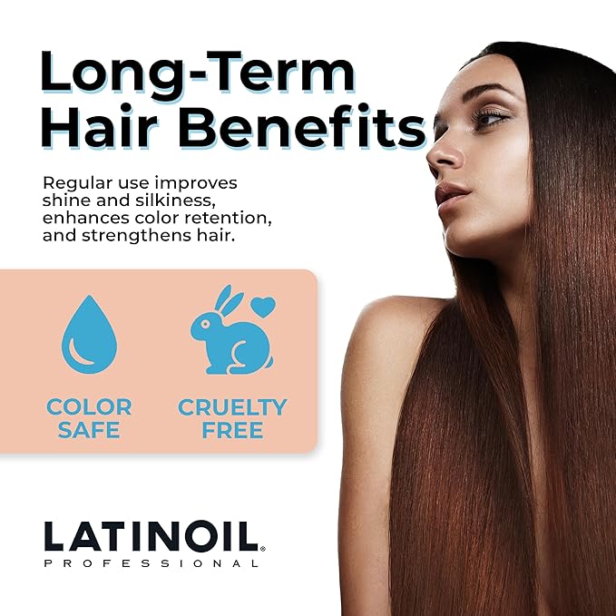 LATINOIL Chia Seeds Hair Repair Shampoo And Conditioner Sulfate & Paraben Free - Very Rich Natural Treatment Product, Thicken the Hair, Safe for Color Treated, Curly, Textured Hair, 8 Oz