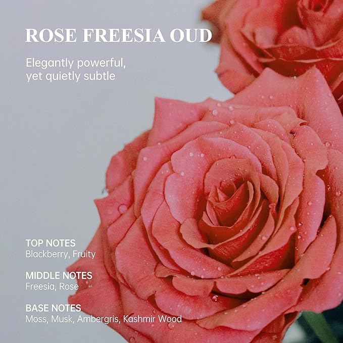 Atom Fresh Fine Fragrance Body Wash – Rose Freesia Oud Scent | Gentle Amino-Acid Cleanser with Oat, Soapberry & Vitamin E | Plant-Based & Sulfate-Free, 16.94 fl oz