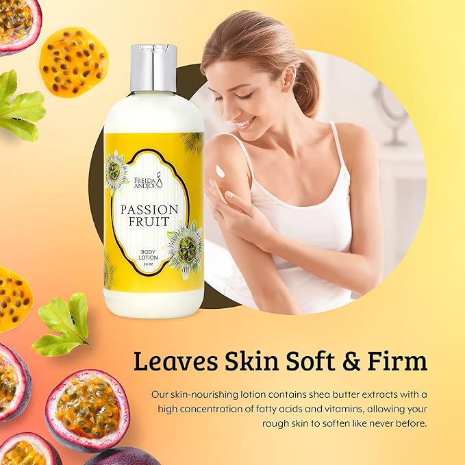 Scented Body Lotion For Women, Deep Moisturizing Hand Cream, Womens Luxury Stocking Stuffers & Fragrance Gifts That Smell Good, 10oz (Passion Fruit)
