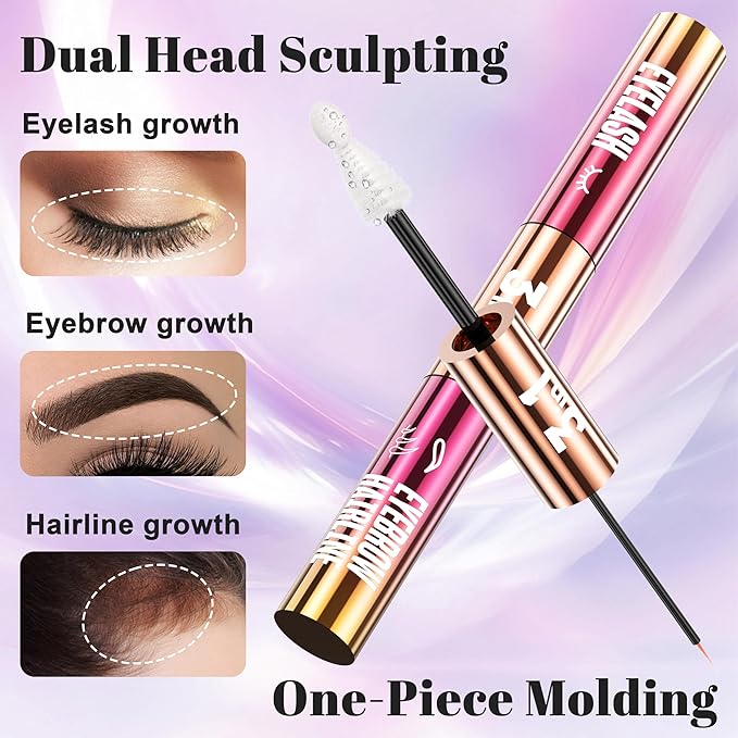 3-in-1 Lash, Brow & Hairline Growth Serum – Eyelash & Eyebrow Growth Serum for Thicker Lashes, Fuller Brows & Hairline Boost – Natural Lash Enhancer for Women & Men – Vegan, Cruelty-Free(8ml)