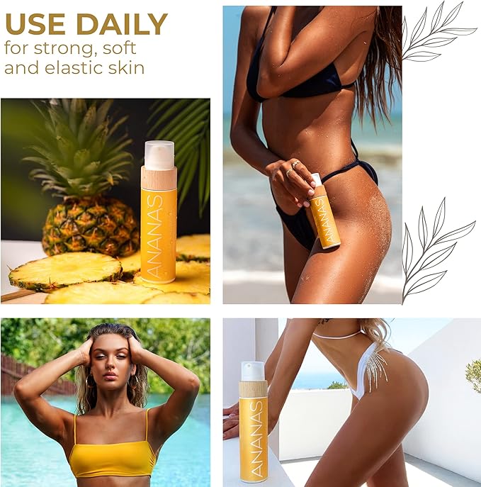 COCOSOLIS ANANAS Tanning Bed Lotion Accelerator - Organic Tanning Lotion with vitamin E & Pineapple Scent Ю Tanning Oil Enhancer For a Rich Chocolate Tan - Nourishing Body Lotion (6.76 fl oz)