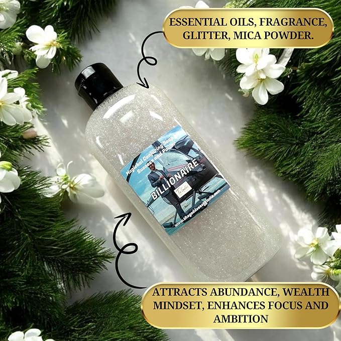 Billionaire Conjure Shower Gel – 8 oz Handmade Body Wash Charged at Our Altars for Wealth, Power & Attraction – Wiccan, Pagan, Hoodoo, Magick Ritual Use