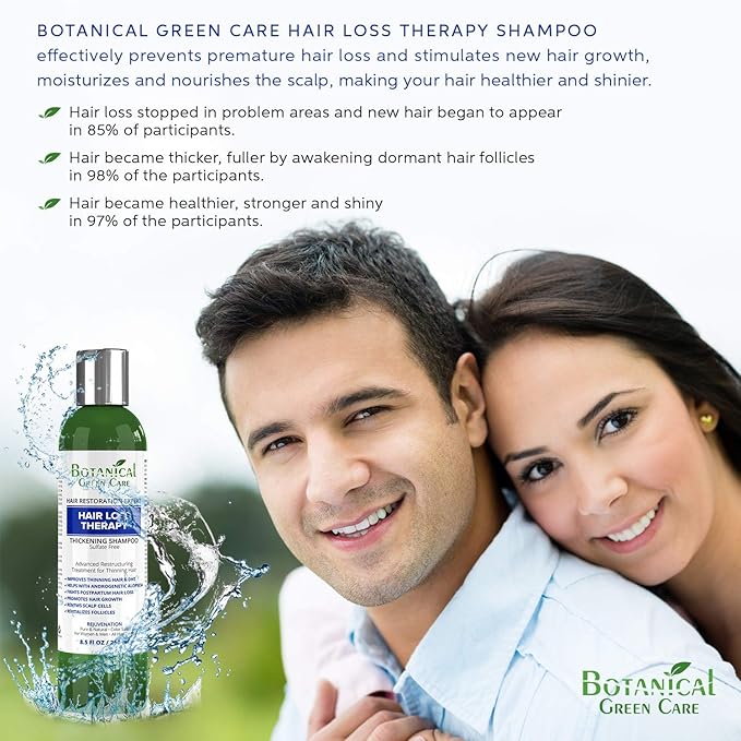 Hair Loss Therapy Strengthening Shampoo for Thinning Hair, Sulfate‑Free, Strengthening & Volumizing, DHT Blocker, Color Safe Made in USA