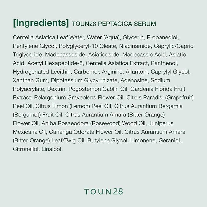 TOUN28 PEPTACICA SET | Peptide + Centella Asiatica Extract | Toner, Serum, Cream | Anti-Aging & Skin Repair | Premium Korean Vegan Beauty