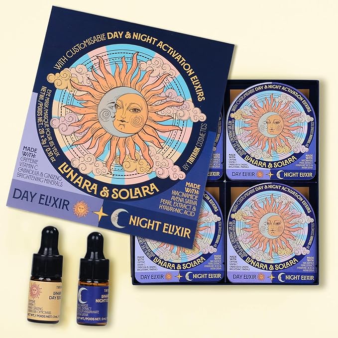 Lunara Under Eye Patches 28 Pairs, 5-Min Energizing Hydrogel Eye Masks with Caffeine Vitamin C Peptides Niacinamide, Refreshing Tired Eye, Includes Two Bonus Eye Serums, Luxury Spa Gifts for Women