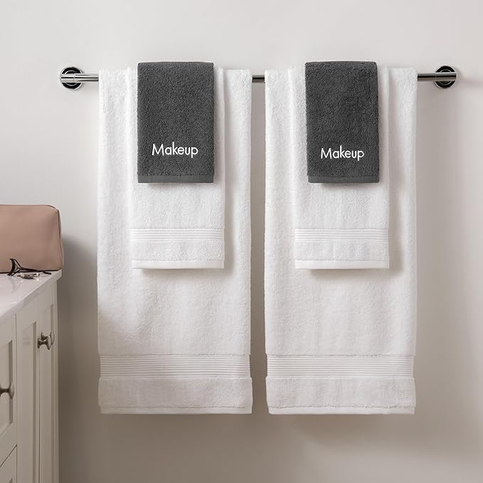 Arkwright Makeup Towels - Bulk Case of 144 - Soft & Gentle Cotton Washcloth Face Make Up Remover, Reusuable Eraser Cloth Essentials for Hosts & Artists, 13 x 13 in, Grey