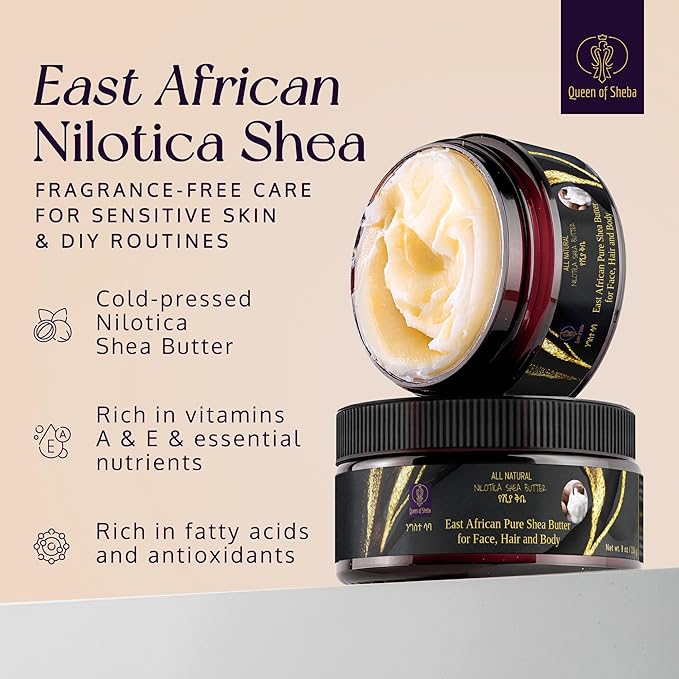 African Shea Butter Raw Organic Unrefined Shea Butter for Face 8 Oz (Pack of 1) East African Pure Shea - Organically Certified USDA for All Skin Types Body and Hair Moisturizing Skincare