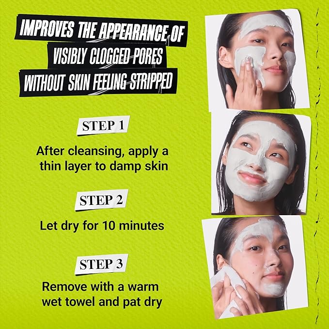 Kiehl's Rare Earth Pore Minimizer Face Mask, with Bentonite and Amazonian White Clay and Allantoin, Oil Absorbing Facemask for Normal to Oily Skin - 4.2 fl oz