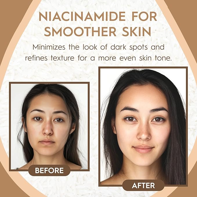 Tree To Tub Rice Toner Korean Formula for Face to Enhance Skin’s Natural Glow w/Ceramide NP & Niacinamide - 80% Rice Bran Water Hydrating Toner for Dry, Dehydrated Skin