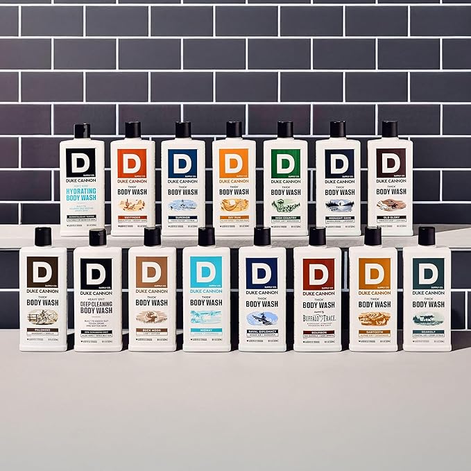 Duke Cannon Supply Co. Thick High Viscosity Body Wash – 3X Thicker, Cleansing Shower and Bath Gel, Mineral-Enriched for Men – Shower Gel – Men’s Body Scrub – Palomino 3 pack –18 oz