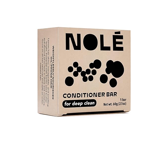 NOLE CARE Sustainable Bar Conditioner with Citrus & Batana Oil, for Oily Hair (2.12 Oz Bar) - Sustainable, PH Balanced, Rice Protein Deep Clean Conditioner, Silky Hair, Plastic-Free