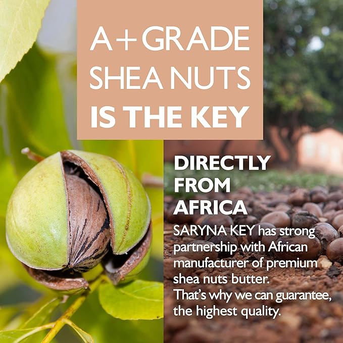 Saryna Key Hair Oil for Damage Repair - Pure African Shea Butter with Keratin & Vitamin E for Hair Treatment - Frizz Control & Split End Repair Hair Serum - Moisturizes, Shines, Softens (105ml/3.55oz)