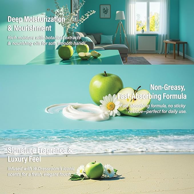 W.Dressroom Moisturizing Hand Cream for Dry Hands, Non-Greasy, Quick-Absorbing Korean Hand Lotion, Travel Size 1.69 fl oz (50 ml), No.40 Chic Amber Scent