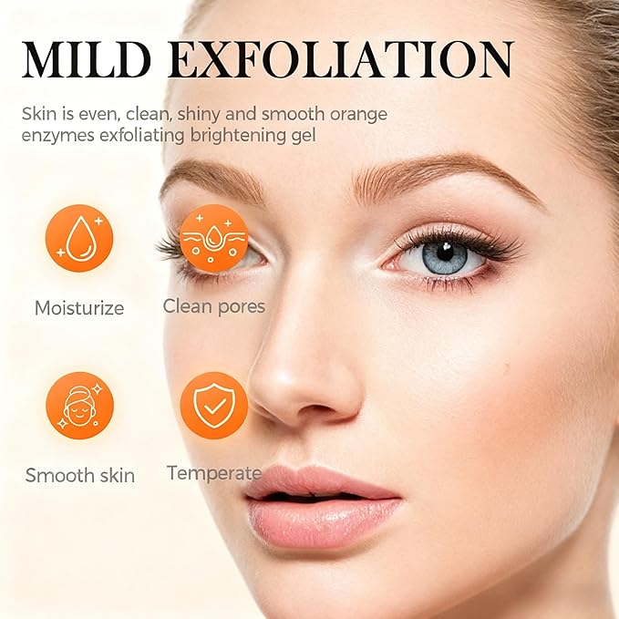 Orange Exfoliating Gel for Face and Body,2025 Exfoliating Cleansing Gel Scrub,Deep Clean Pores, Remove Blackheads & Moisturize Skin,All Types Skin（1 PCS - 3.38 fl oz）