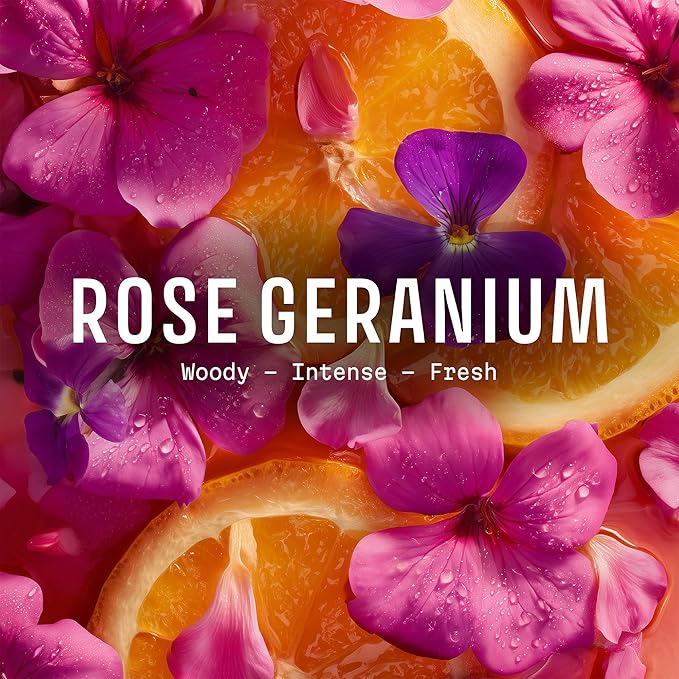 Panier des Sens - Geranium Rose Gift Duo Set - Hydrating Hand Cream 96% Natural Ingredients & Roll‑On Eau de Toilette - Vegan & Made in France - Holiday Edition - Travel Size 1.7 Fl Oz + 0.3 Fl Oz