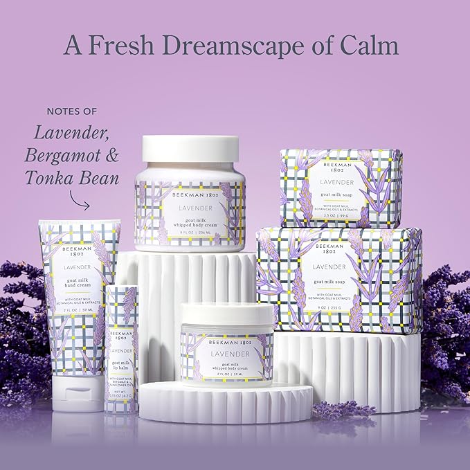 Beekman 1802 Whipped Body Cream – Moisturizes & Softens Skin with Goat Milk, Mango Seed Butter & Vitamin E – 8 oz – Lavender