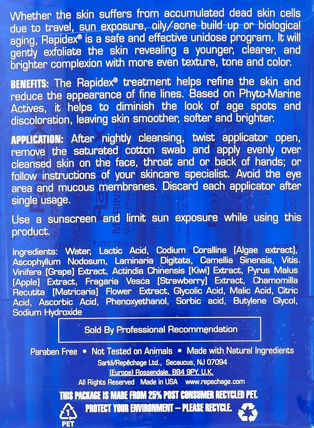 Repechage Rapidex Marine Exfoliator - Natural Facial Exfoliating Scrub with Glycolic & Alpha Hydroxy Acids - Deep Pore Cleansing Gentle Face Exfoliator for Anti-Aging