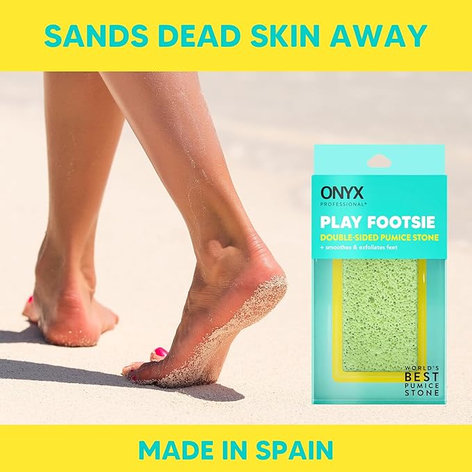 Onyx Professional 2 in 1 Pumice Stone, 100% Siliglass Callus Remover for Feet, Elbows, Knees, Dead Skin, Heels, Hands, Foot File Scrubber Exfoliator Removes Hard, Rough, Dry Skin (2 Pack)