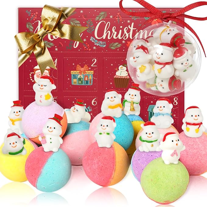 Christmas Gifts for Women - Bath Bomb with Surprise Inside, Bath Bomb Gift Set for Sister, Wife, Mom, Son, Daughter｜Spa Gift Set Christmas Idea for Boys Girls Gifts