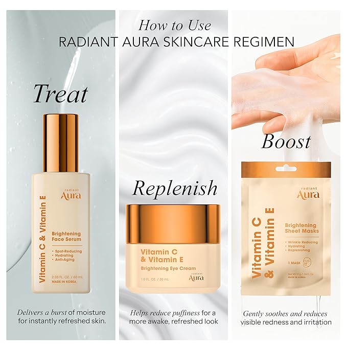 Face Sheet Mask with Vitamin C & E - Dermatologist Tested Korean Beauty Mask for Brightening & Deep Hydration -Premium Facial Treatment for Glowing & Rejuvenated Skin -15 Pack