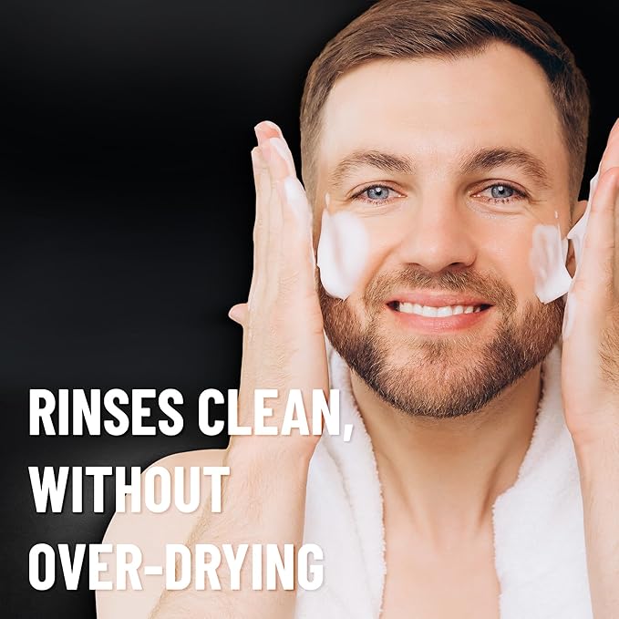 ABERA Nolan Daily Facial Cleanser for Men, Niacinamide + Zincsebum + Soy & Rice Bran Extract, Oil Control & Pore Purifying Face Wash, Refreshing Gentle Cleanser for All Skin Types (3.38 fl oz)