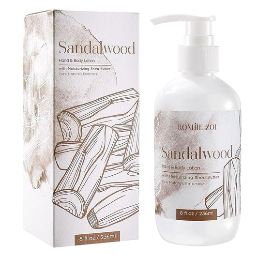 ROMIIE ZOI Daily Hand & Body Lotion with Moisturizing Shea Butter for All Skin Type- Sandalwood - 236 ML / 8 FL OZ