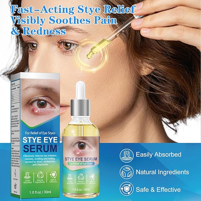 Stye Relief Serum & Eyelid Drops for Blepharitis & Chalazion | Natural Fast-Acting Formula for Lash Line & Under Eye | Gentle Cleansing Care, 1 Fl Oz