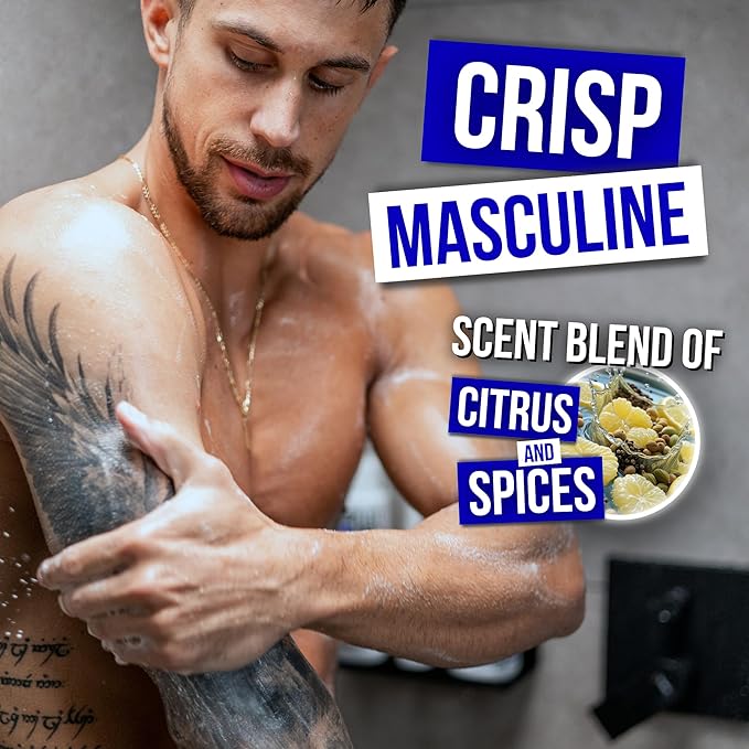 Hydrating Shower Gel for Men: Sulfate-Free Mens Body Wash, Natural Shower Gel - Moisturizing Body Wash for All Skin Types, Soap & Body Cleansers, Bath Gel for Dry Skin