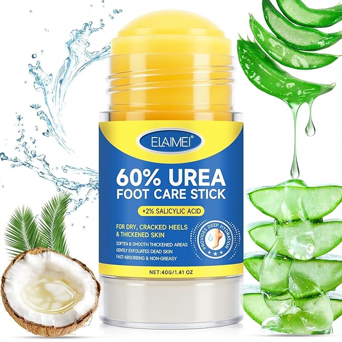 Urea foot Cream Stick 60% plus 2% Salicylic Acid，foot urea cream Deeply Moisturising and Fast Absorbing Gentle Exfoliation For Dry sink Exfoliating Dead Skin, Callus Remover ， Skin Softener
