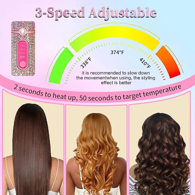 Cordless Hair Straightener, Portable Straightener 2 in 1 for Hair Straightening and Curling,5000mAh Mini Travel Hair Straightener,Fast Heating Titanium Flat Iron, 210°C/410°F Within Seconds (Mermaid)