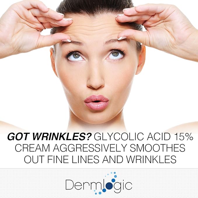 Glycolic Cream 15% - Natural Anti Aging Exfoliator to Smooth Away Fine Lines & Wrinkles & Improve a Dull Looking Complexion. Includes A.H.A & Green Tea Moisturizer for Face & Body.