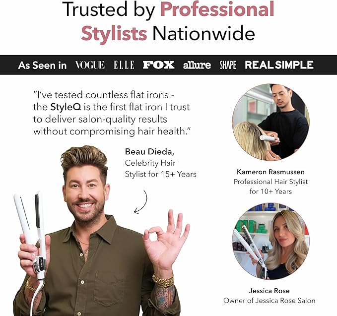 SRILabs StyleQ Flat Iron Hair Straightener Styler - GraphFlow Techonology, Negative Ions, Infrared Light Therapy, 12 Heat Settings for Straight, Smooth, Waves and Curls: All Hair Types