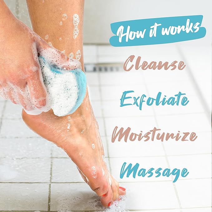 Spongables Pedi Scrub Foot Exfoliating 20+ Wash Sponge, Clean & Fresh, 1 Count