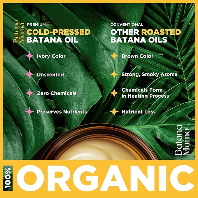 PREMIUM Cold-Pressed Batana Oil for Hair Growth, 100% Pure & Organic, No Burnt Smell, Hair Mask from Honduras, Fade Stretchmarks, All Natural